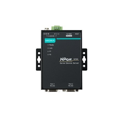 Moxa (NPort 5210A) 2 prievadų RS-232 įrenginių serveris, Darbinė temperatūra: 0...60 °C 2