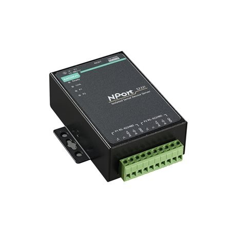 Moxa (NPort 5232I w/ adapter) 2 prievadų RS-422/485 įrenginių serveris, komplektacija: 2 kV optinis galvaninis atskyrimas, su adapteriu, Darbinė temperatūra: -40...75 °C Moxa (NPort 5232I w/ adapter) 2 prievadų RS-422/485 įrenginių serveris, komplektacija: 2 kV optinis galvaninis atskyrimas, su adapteriu, Darbinė temperatūra: -40...75 °C
