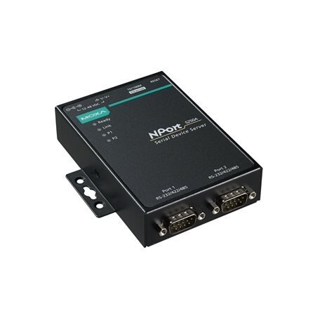 Moxa (NPort 5250A w/o ADP) 2 prievadų RS-232/422/485 įrenginių serveris be adapteris, Darbinė temperatūra: 0...60 °C