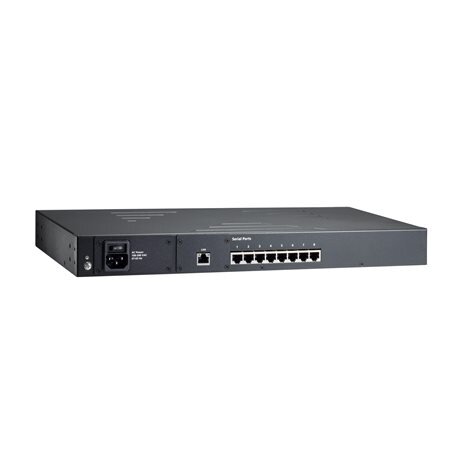 Moxa (NPort 5610-16-48V) 16 prievadų RS-232 Montuojamas į spintą įrenginių serveris su RJ45 jungtys ir 48 VDC maitinimo įėjimas 2
