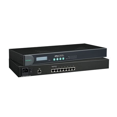Moxa (NPort 5630-8) 8 prievadų RS-422/485 Montuojamas į spintą įrenginių serveris su RJ45 jungtys ir 100...240 VAC maitinimo įėjimas Moxa (NPort 5630-8) 8 prievadų RS-422/485 Montuojamas į spintą įrenginių serveris su RJ45 jungtys ir 100...240 VAC maitinimo įėjimas
