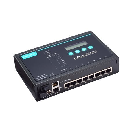 Moxa (NPort 5650-8-DT-J) 8 prievadų RS-232/422/485 stalinis įrenginių serveris su RJ45 jungtys ir 48 VDC maitinimo įėjimas Moxa (NPort 5650-8-DT-J) 8 prievadų RS-232/422/485 stalinis įrenginių serveris su RJ45 jungtys ir 48 VDC maitinimo įėjimas