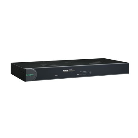 Moxa (NPort 5650-8-HV-T) 8 prievadų RS-232/422/485 Montuojamas į spintą įrenginių serveris su RJ45 jungtys ir 88...300 VDC maitinimo įėjimas, Darbinė temperatūra: -40...85 °C