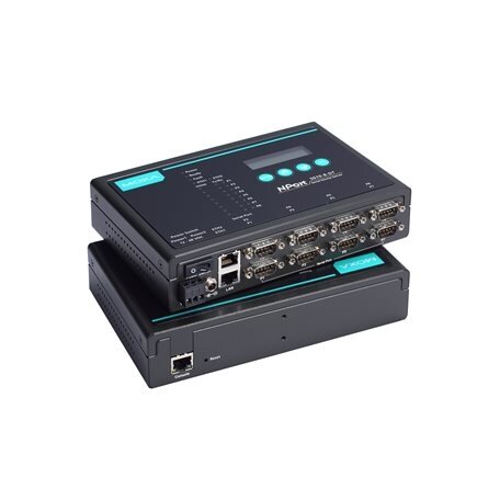 Moxa (NPort 5650I-8-DT w/o adaptor) 8 prievadų RS-232/422/485 stalinis įrenginių serveris, komplektacija: DB9 kištukas jungtys, 48 VDC maitinimo įėjimas, ir 2 kV optinis galvaninis atskyrimas, be adapteris 1