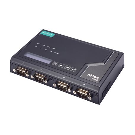 Moxa (NPort 6450-2S-SC-G2-T) 2 kartos 4 prievadų RS-232/422/485 saugus terminalų serveris, komplektacija: 2 vienamodis SC 100M LAN prievadai, Darbinė temperatūra: -40...75 °C 3