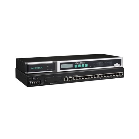 Moxa (NPort 6650-16-48V) 16 prievadų RS-232/422/485 į Ethernet saugus terminalų serveris, ±48 VDC įėjimas Moxa (NPort 6650-16-48V) 16 prievadų RS-232/422/485 į Ethernet saugus terminalų serveris, ±48 VDC įėjimas