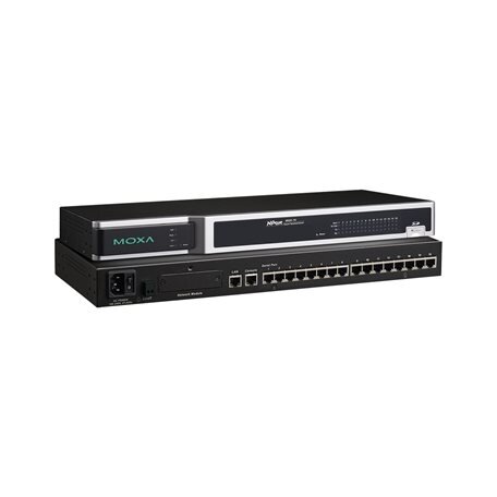 Moxa (NPort 6650-16-T) 16 prievadų RS-232/422/485 į Ethernet saugus terminalų serveris, Darbinė temperatūra: -40...75 °C, 100...240 VAC įėjimas Moxa (NPort 6650-16-T) 16 prievadų RS-232/422/485 į Ethernet saugus terminalų serveris, Darbinė temperatūra: -40...75 °C, 100...240 VAC įėjimas