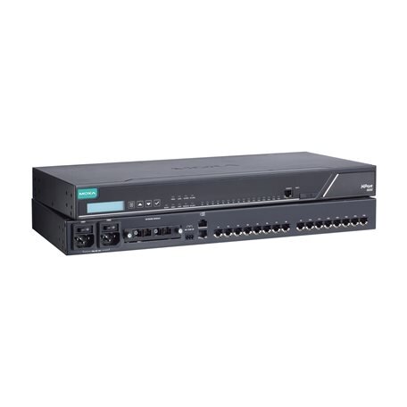 Moxa (NPort 6650I-8-G2-T) 2 kartos du LAN 8 prievadų RS-232/422/485 saugus terminalų serveris, 2 kV galvaninis atskyrimas, Darbinė temperatūra: -40...75 °C 1
