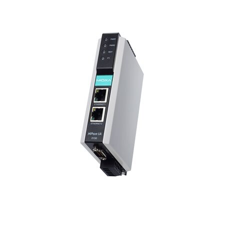 Moxa (NPort IA-5150-M-ST-T) 1 prievadų RS-232/422/485 įrenginių serveris, komplektacija: 1 100BaseF(X) daugiamodis šviesolaidis prievadas (ST jungtys), Darbinė temperatūra: -40...75 °C 2
