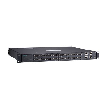 Moxa (NPort S9650I-16-2HV-E-T) 16 prievadų RS-232/422/485 atsparus aplinkai įrenginių serveris, 2 10/100BaseT(X) prievadai su IEEE 1588v2 Palaikymas, 88...300 VDC arba 85...264 VAC, Darbinė temperatūra: -40...85 °C,, komplektacija: 2 prievadų Ethernet RJ4