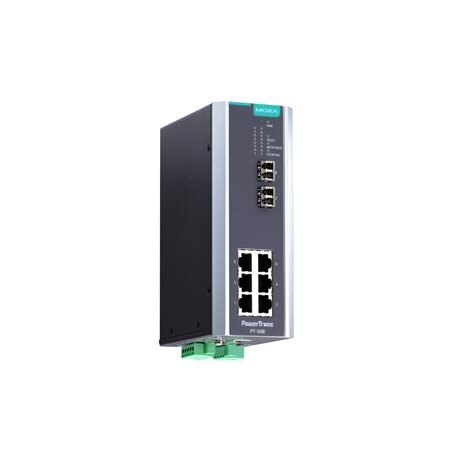 Moxa (PT-508-MM-LC-48) IEC 61850-3 valdomas DIN bėgelio Ethernet komutatorius,, komplektacija: 6 10/100BaseT(X) prievadai, ir 2 100BaseFX daugiamodis prievadai su LC jungtys, 1 galvaniškai atskirtas maitinimo šaltinis (48 VDC), Darbinė temperatūra: -40... Moxa (PT-508-MM-LC-48) IEC 61850-3 valdomas DIN bėgelio Ethernet komutatorius,, komplektacija: 6 10/100BaseT(X) prievadai, ir 2 100BaseFX daugiamodis prievadai su LC jungtys, 1 galvaniškai atskirtas maitinimo šaltinis (48 VDC), Darbinė temperatūra: -40...