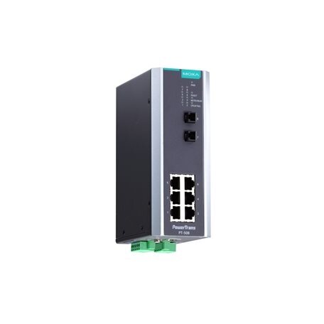 Moxa (PT-508-SS-LC-48) IEC 61850-3 valdomas DIN bėgelio Ethernet komutatorius,, komplektacija: 6 10/100BaseT(X) prievadai ir 2 100BaseFX vienamodis prievadai su LC jungtys, 1 galvaniškai atskirtas maitinimo šaltinis (48 VDC), Darbinė temperatūra: -40...85 2 Moxa (PT-508-SS-LC-48) IEC 61850-3 valdomas DIN bėgelio Ethernet komutatorius,, komplektacija: 6 10/100BaseT(X) prievadai ir 2 100BaseFX vienamodis prievadai su LC jungtys, 1 galvaniškai atskirtas maitinimo šaltinis (48 VDC), Darbinė temperatūra: -40...85 2