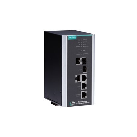 Moxa (PT-G503-PHR-PTP-WV) IEC 61850-3 ir IEC 62439-3 visi prievadai Gigabit, valdomas rezervavimas dėžė,, komplektacija: 3 10/100/1000BaseT(X) prievadai arba 100/1000Base SFP prievadai, 1 10/100/1000BaseT(X) Ethernet konsolė prievadas, 1 galvaniškai atski Moxa (PT-G503-PHR-PTP-WV) IEC 61850-3 ir IEC 62439-3 visi prievadai Gigabit, valdomas rezervavimas dėžė,, komplektacija: 3 10/100/1000BaseT(X) prievadai arba 100/1000Base SFP prievadai, 1 10/100/1000BaseT(X) Ethernet konsolė prievadas, 1 galvaniškai atski