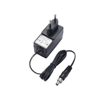Moxa (PWR-12050-EU-S1) fiksuojamas cilindrinis kištukas, 12 VDC, 0.5 A, 100...240 VAC, EU kištukas, Darbinė temperatūra: 0...40 °C