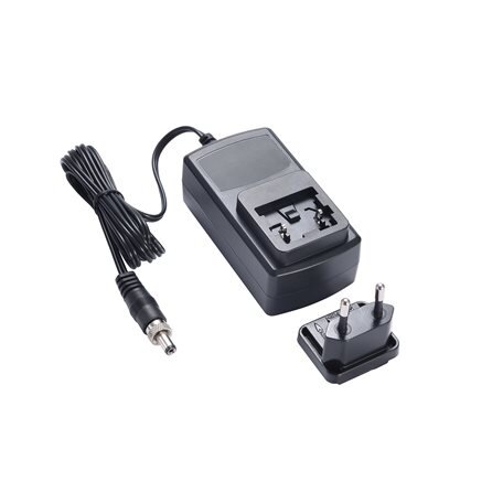 Moxa (PWR-12300-WPEU-S2) fiksuojamas cilindrinis kištukas, komplektacija: 12 VDC, 3 A, 100...240 VAC, EU kištukas, Darbinė temperatūra: 0...40 °C