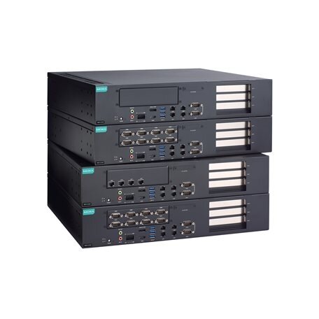 Moxa (RKP-C220-C7-4L-T) Montuojamas į spintą 2U kompiuteris, komplektacija: Intel® Core™ i7-13700TE procesorius, 8 LAN prievadai, 2 nuosekliojo ryšio prievadai, 4 skaitmeniniai įėjimai (DI), 4 skaitmeniniai išėjimai (DO), 3 USB 3.0 prievadai, 1 HDMI priev 1