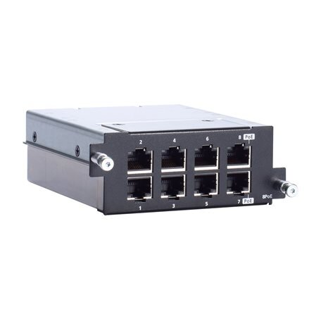 Moxa (RM-G4000-8GPoE) Gigabit Ethernet modulis, komplektacija: 8 10/100/1000BaseT(X) IEEE 802.3bt PoE prievadai