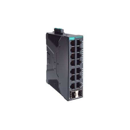 Moxa (SDS-3016-2GSFP) kompaktiškas pramoninis išmanusis Ethernet komutatorius, komplektacija: 14 10/100BaseT(X) prievadai, 2 100/1000BaseSFP prievadai, dvigubas 12/24/48 VDC maitinimo įėjimai, Darbinė temperatūra: -10...60 °C