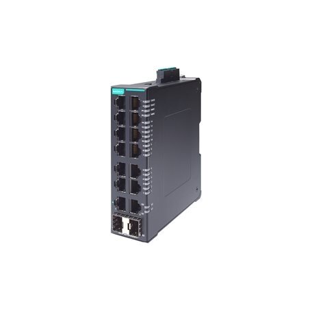 Moxa (SDS-3016) kompaktiškas pramoninis išmanusis Ethernet komutatorius, komplektacija: 16 10/100BaseT(X) prievadai, dvigubas 12/24/48 VDC maitinimo įėjimai, Darbinė temperatūra: -10...60 °C 3