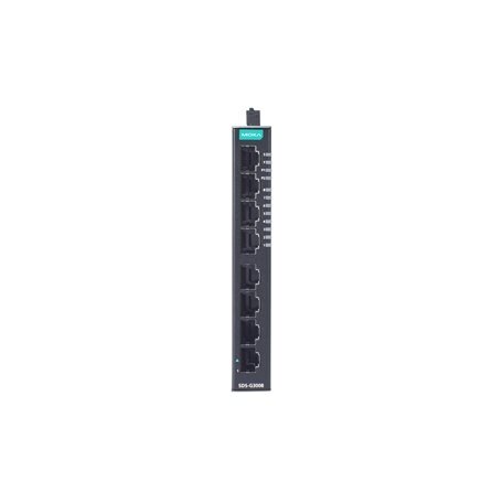 Moxa (SDS-G3008) kompaktiškas pramoninis visi prievadai Gigabit, išmanusis Ethernet komutatorius, komplektacija: 8 10/100/1000BaseT(X) prievadai, dvigubas 12/24/48 VDC maitinimo įėjimai, Darbinė temperatūra: -10...60 °C 2