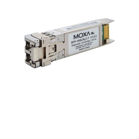 Moxa (SFP-10GSRLC-T) SFP+ modulis, komplektacija: 1 10GBase-SR prievadas, LC jungtis skirta 33m/82m/300m/400m perdavimas, Darbinė temperatūra: -40...85 °C
