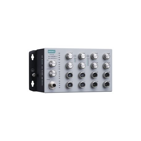 Moxa (TN-4516B-8G-CT-T) EN 50155 16 prievadų L2 komutatorius įskaitant 8 FE prievadai, 8 Gigabit prievadai, 24...110 VDC maitinimo įėjimas, Darbinė temperatūra: -40...70 °C, IP42, apsauginė elektronikos danga