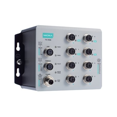 Moxa (TN-4908-4GPoE-4GTX-WV-CT-T) pramoninis saugus maršrutizatorius, komplektacija: 8 Gigabit Ethernet prievadai įskaitant 4 Gigabit PoE+ prievadai, bendras 50 W galios biudžetas, 24...110 VDC maitinimo įėjimas, IP40, Darbinė temperatūra: -40...70 °C, ap Moxa (TN-4908-4GPoE-4GTX-WV-CT-T) pramoninis saugus maršrutizatorius, komplektacija: 8 Gigabit Ethernet prievadai įskaitant 4 Gigabit PoE+ prievadai, bendras 50 W galios biudžetas, 24...110 VDC maitinimo įėjimas, IP40, Darbinė temperatūra: -40...70 °C, ap