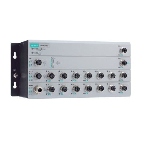 Moxa (TN-G4516-8GPoE-4XGPoE-WV-T) EN 50155 2 lygmens kelių gigabitų komutatorius, komplektacija: 4 Gigabit Ethernet prievadai, 8 Gigabit Ethernet PoE+ prievadai, 4 10G Ethernet PoE+ prievadai, 120 W PoE galios biudžetas, 24...110 VDC maitinimo įėjimas, IP Moxa (TN-G4516-8GPoE-4XGPoE-WV-T) EN 50155 2 lygmens kelių gigabitų komutatorius, komplektacija: 4 Gigabit Ethernet prievadai, 8 Gigabit Ethernet PoE+ prievadai, 4 10G Ethernet PoE+ prievadai, 120 W PoE galios biudžetas, 24...110 VDC maitinimo įėjimas, IP