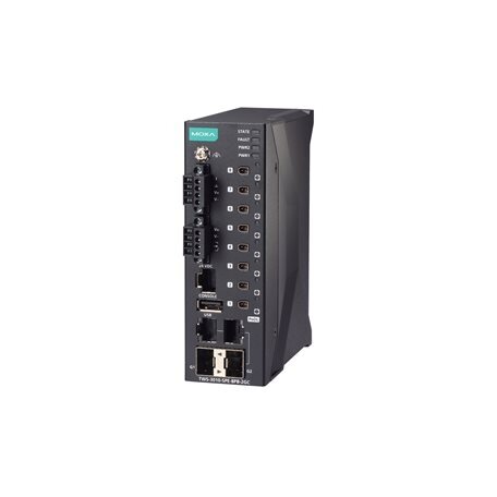 Moxa (TWS-3010-SPE-8PB-2GC-T) valdomas vienos poros Ethernet komutatorius, komplektacija: 2 10/100/1000BaseT(X) arba 100/1000BaseSFP prievadai, 8 10BASE-T1L prievadai su IEC 63171-2 SPE jungtys ir PoDL maitinimas klasės 10, 11, ir 12, dvigubas 24 VDC mait 3 Moxa (TWS-3010-SPE-8PB-2GC-T) valdomas vienos poros Ethernet komutatorius, komplektacija: 2 10/100/1000BaseT(X) arba 100/1000BaseSFP prievadai, 8 10BASE-T1L prievadai su IEC 63171-2 SPE jungtys ir PoDL maitinimas klasės 10, 11, ir 12, dvigubas 24 VDC mait 3