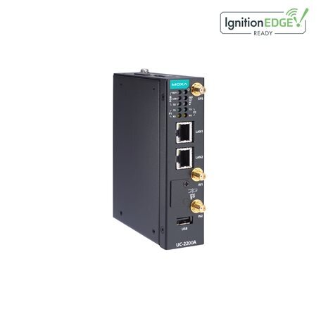 Moxa (UC-2222A-T-AP) Arm® Cortex®-A53 dviejų branduolių 64-bitų 1-GHz pramoninis kompiuteris, komplektacija: 2 Ethernet prievadai, 2 RS-232/422/485 nuosekliojo ryšio prievadai, 1 USB 2.0 prievadas, 1 mPCIe plėtimo lizdas su LTE Cat. 4 Modulis, skirtas Azi 1 Moxa (UC-2222A-T-AP) Arm® Cortex®-A53 dviejų branduolių 64-bitų 1-GHz pramoninis kompiuteris, komplektacija: 2 Ethernet prievadai, 2 RS-232/422/485 nuosekliojo ryšio prievadai, 1 USB 2.0 prievadas, 1 mPCIe plėtimo lizdas su LTE Cat. 4 Modulis, skirtas Azi 1