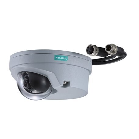 Moxa (VPort 06-2L60M) EN 50155, FHD, H.264/MJPEG IP kamera, komplektacija: M12 jungtis, 1 garso įėjimas, 24 VDC, 6.0 mm objektyvas, Darbinė temperatūra: -25...55 °C 2