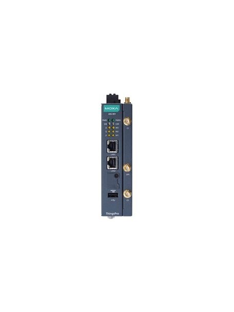Moxa (AIG-301-AP-AZU-LX) 2-port Modbus to Azure advanced IIoT gateways with Arm® Cortex™-A7 dual-core 1 GHz processor, Azure IoT Edge, LTE Cat. 4 module for Asia-Pacific region, -20 to 70°C operating temperature 2