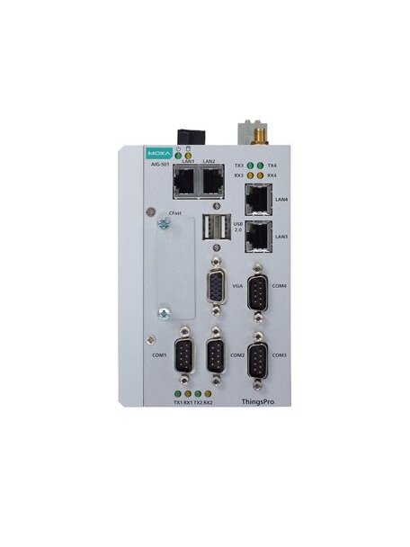 Moxa (AIG-501-T-AZU-LX) 4-port Modbus to Azure advanced IIoT gateways with Intel Atom® quad-core 1.91 GHz processor, Azure IoT Edge, -40 to 70°C operating temperature 2 Moxa (AIG-501-T-AZU-LX) 4-port Modbus to Azure advanced IIoT gateways with Intel Atom® quad-core 1.91 GHz processor, Azure IoT Edge, -40 to 70°C operating temperature 2