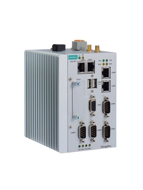 Moxa (AIG-501-T-EU-AZU-LX) 4-port Modbus to Azure advanced IIoT gateways with Intel Atom® quad-core 1.91 GHz processor, Azure IoT Edge, LTE Cat. 4 module for EU region, -40 to 70°C operating temperature 1 Moxa (AIG-501-T-EU-AZU-LX) 4-port Modbus to Azure advanced IIoT gateways with Intel Atom® quad-core 1.91 GHz processor, Azure IoT Edge, LTE Cat. 4 module for EU region, -40 to 70°C operating temperature 1