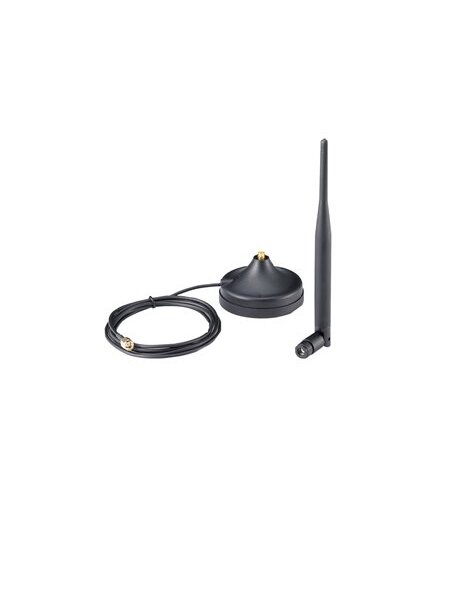 Moxa (ANT-WSB-AHRM-05-1.5m) 5 dBi at 2.4 GHz, RP-SMA (male), omnidirectional/dipole antenna, 1.5 m cable