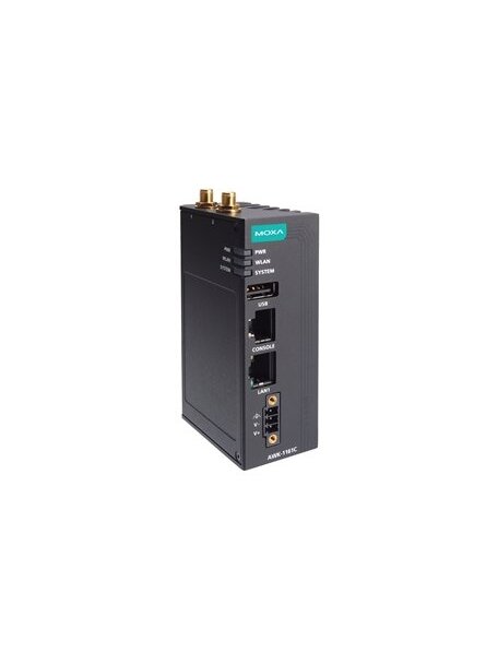 Moxa (AWK-1161C-UN) Industrial Wi-Fi 6 (802.11ax) wireless client with 1 10/100/1000BaseT(X) port, IP30, UN band, -25 to 60°C operating temperature
