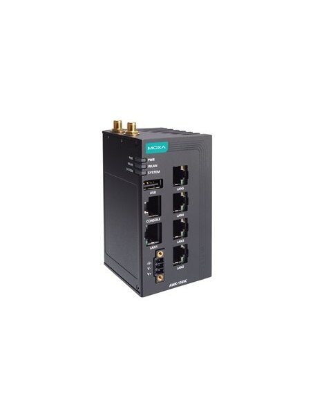 Moxa (AWK-1165C-UN) Industrial Wi-Fi 6 (802.11ax) wireless client with 5 10/100/1000BaseT(X) ports, IP30, UN band, -25 to 60°C operating temperature Moxa (AWK-1165C-UN) Industrial Wi-Fi 6 (802.11ax) wireless client with 5 10/100/1000BaseT(X) ports, IP30, UN band, -25 to 60°C operating temperature