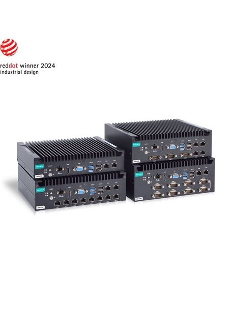 Moxa (BXP-A100-E2-T-Win10) Box computer with Intel Atom® x6211E processor, 2 LAN ports, 2 serial ports, 4 DIs, 4 DOs, 2 USB 3.0 ports, 4 USB 2.0 ports, 1 VGA port, 1 HDMI port, 1 CFast slot, 1 SD slot, 12/24 VDC power input, Windows 10 LTSC 2021 preinstal