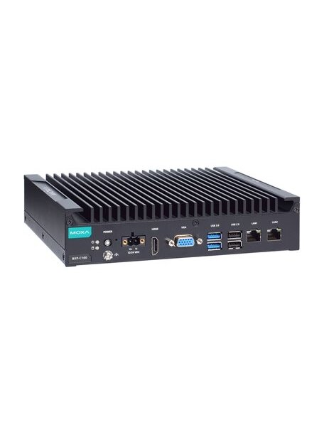 Moxa (BXP-C100-C1-T-Win10) Box computer with Intel® Celeron® 6305E processor, 2 LAN ports, 2 serial ports, 4 DIs, 4 DOs, 2 USB 3.0 ports, 4 USB 2.0 ports, 1 VGA port, 1 HDMI port, 1 CFast slot, 1 SD slot, 12/24 VDC power input, Windows 10 LTSC 2021 preins