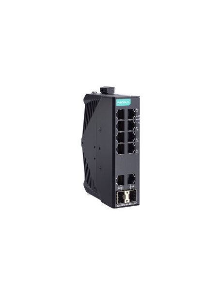 Moxa (EDS-2010-ML-2GTXSFP) Unmanaged Gigabit Ethernet switch with 8 10/100BaseT(X) ports, 2 10/100/1000BaseT(X) or 100/1000BaseSFP ports, dual 12/24/48 power inputs, -10 to 60°C operating temperature Moxa (EDS-2010-ML-2GTXSFP) Unmanaged Gigabit Ethernet switch with 8 10/100BaseT(X) ports, 2 10/100/1000BaseT(X) or 100/1000BaseSFP ports, dual 12/24/48 power inputs, -10 to 60°C operating temperature