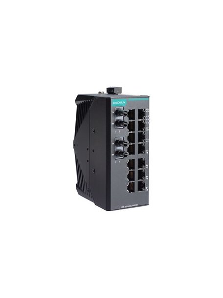 Moxa (EDS-2016-ML-MM-ST-T) Unmanaged Ethernet switch with 14 10/100BaseT(X) ports, 2 100BaseFX multi-mode ports with ST connectors, -40 to 75°C operating temperature Moxa (EDS-2016-ML-MM-ST-T) Unmanaged Ethernet switch with 14 10/100BaseT(X) ports, 2 100BaseFX multi-mode ports with ST connectors, -40 to 75°C operating temperature