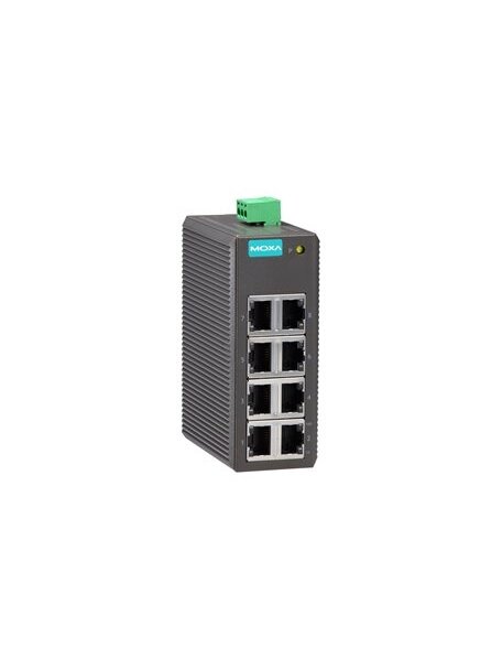 Moxa (EDS-208) Entry-level unmanaged Ethernet switch with 8 10/100BaseT(X) ports, plastic housing, -10 to 60°C operating temperature