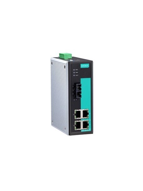 Moxa (EDS-305-S-SC-80) Unmanaged Ethernet switch with 4 10/100BaseT(X) ports, 1 100BaseFX single-mode port with SC connector for 80 km transmission, relay output warning, 0 to 60°C operating temperature Moxa (EDS-305-S-SC-80) Unmanaged Ethernet switch with 4 10/100BaseT(X) ports, 1 100BaseFX single-mode port with SC connector for 80 km transmission, relay output warning, 0 to 60°C operating temperature