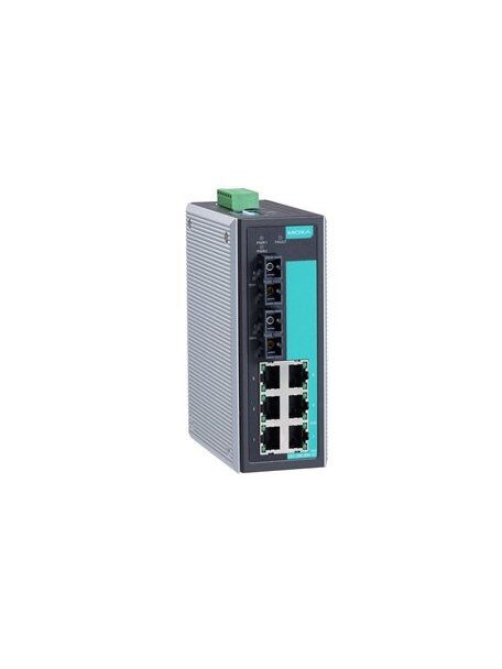 Moxa (EDS-308-S-SC-T) Unmanaged Ethernet switch with 7 10/100BaseT(X) ports, 1 100BaseFX single-mode port with SC connector, relay output warning, -40 to 75°C operating temperature 2