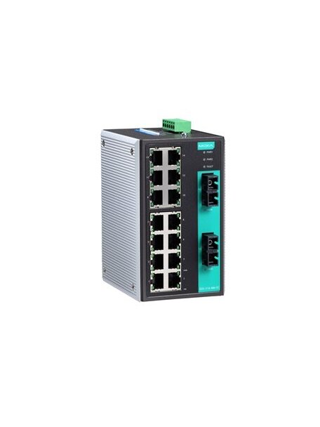 Moxa (EDS-316-M-SC) Unmanaged Ethernet switch with 15 10/100BaseT(X) ports, 1 100BaseFX multi-mode port with SC connector, relay output warning, -10 to 60°C operating temperature 3 Moxa (EDS-316-M-SC) Unmanaged Ethernet switch with 15 10/100BaseT(X) ports, 1 100BaseFX multi-mode port with SC connector, relay output warning, -10 to 60°C operating temperature 3