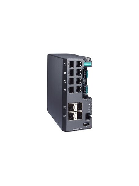 Moxa (EDS-4012-4GS-LV-T) Managed Ethernet switch with 8 10/100BaseT(X) ports, 4 100/1000BaseSFP ports, dual power supply, 12/24/48 VDC, -40 to 75°C operating temperature Moxa (EDS-4012-4GS-LV-T) Managed Ethernet switch with 8 10/100BaseT(X) ports, 4 100/1000BaseSFP ports, dual power supply, 12/24/48 VDC, -40 to 75°C operating temperature