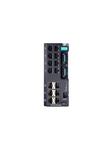 Moxa (EDS-4014-4GS-2QGS-LV-T) Managed Ethernet switch with 8 10/100BaseT(X) ports, 4 100/1000BaseSFP ports, 2 1000/2500BaseSFP ports, dual power supply, 12/24/48 VDC, -40 to 75°C operating temperature 2 Moxa (EDS-4014-4GS-2QGS-LV-T) Managed Ethernet switch with 8 10/100BaseT(X) ports, 4 100/1000BaseSFP ports, 2 1000/2500BaseSFP ports, dual power supply, 12/24/48 VDC, -40 to 75°C operating temperature 2