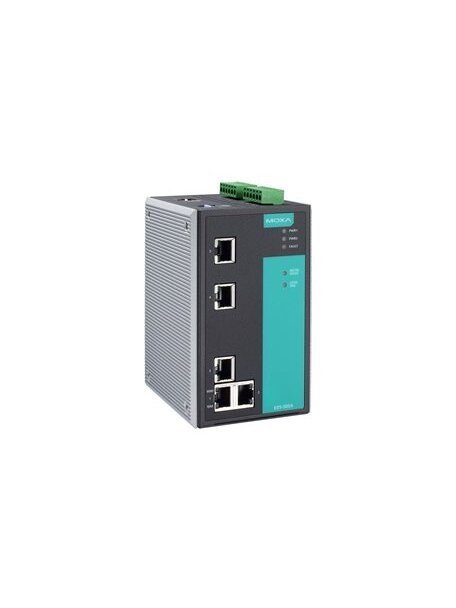 Moxa (EDS-505A-T) Managed Ethernet switch with 5 10/100BaseT(X) ports, -40 to 75°C operating temperature Moxa (EDS-505A-T) Managed Ethernet switch with 5 10/100BaseT(X) ports, -40 to 75°C operating temperature