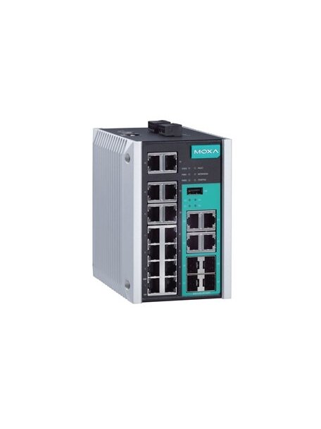 Moxa (EDS-518E-MM-SC-4GTXSFP) Managed Gigabit Ethernet switch with 12 10/100BaseT(X) ports, 4 10/100/1000BaseT(X) or 100/1000BaseSFP ports, 2 100BaseFX (multi-mode, SC Connector), -10 to 60°C operating temperature 1 Moxa (EDS-518E-MM-SC-4GTXSFP) Managed Gigabit Ethernet switch with 12 10/100BaseT(X) ports, 4 10/100/1000BaseT(X) or 100/1000BaseSFP ports, 2 100BaseFX (multi-mode, SC Connector), -10 to 60°C operating temperature 1