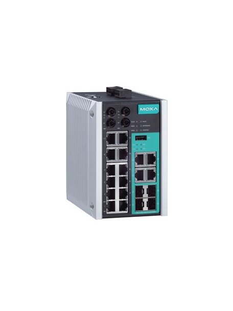 Moxa (EDS-518E-SS-SC-4GTXSFP-T) Managed Gigabit Ethernet switch with 12 10/100BaseT(X) ports, 4 10/100/1000BaseT(X) or 100/1000BaseSFP ports, 2 100BaseFX single-mode ports with SC connector, -40 to 75°C operating temperature 3 Moxa (EDS-518E-SS-SC-4GTXSFP-T) Managed Gigabit Ethernet switch with 12 10/100BaseT(X) ports, 4 10/100/1000BaseT(X) or 100/1000BaseSFP ports, 2 100BaseFX single-mode ports with SC connector, -40 to 75°C operating temperature 3